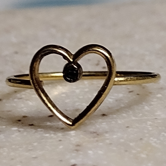 Heart ring with light blue stone - Picture 3 of 5